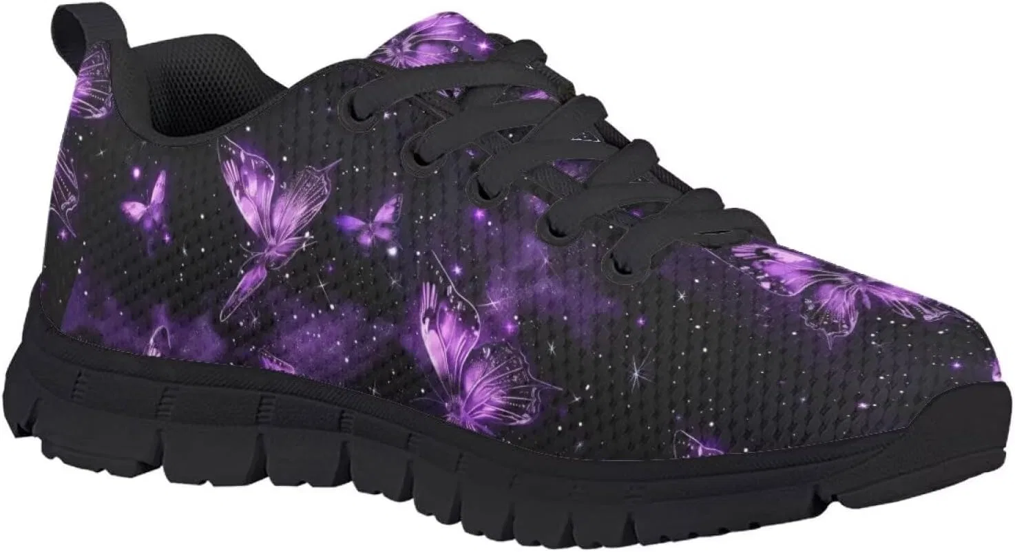 Детские кроссовки для девочек с сеткой Ystardream, Purple Butterfly — фото 3