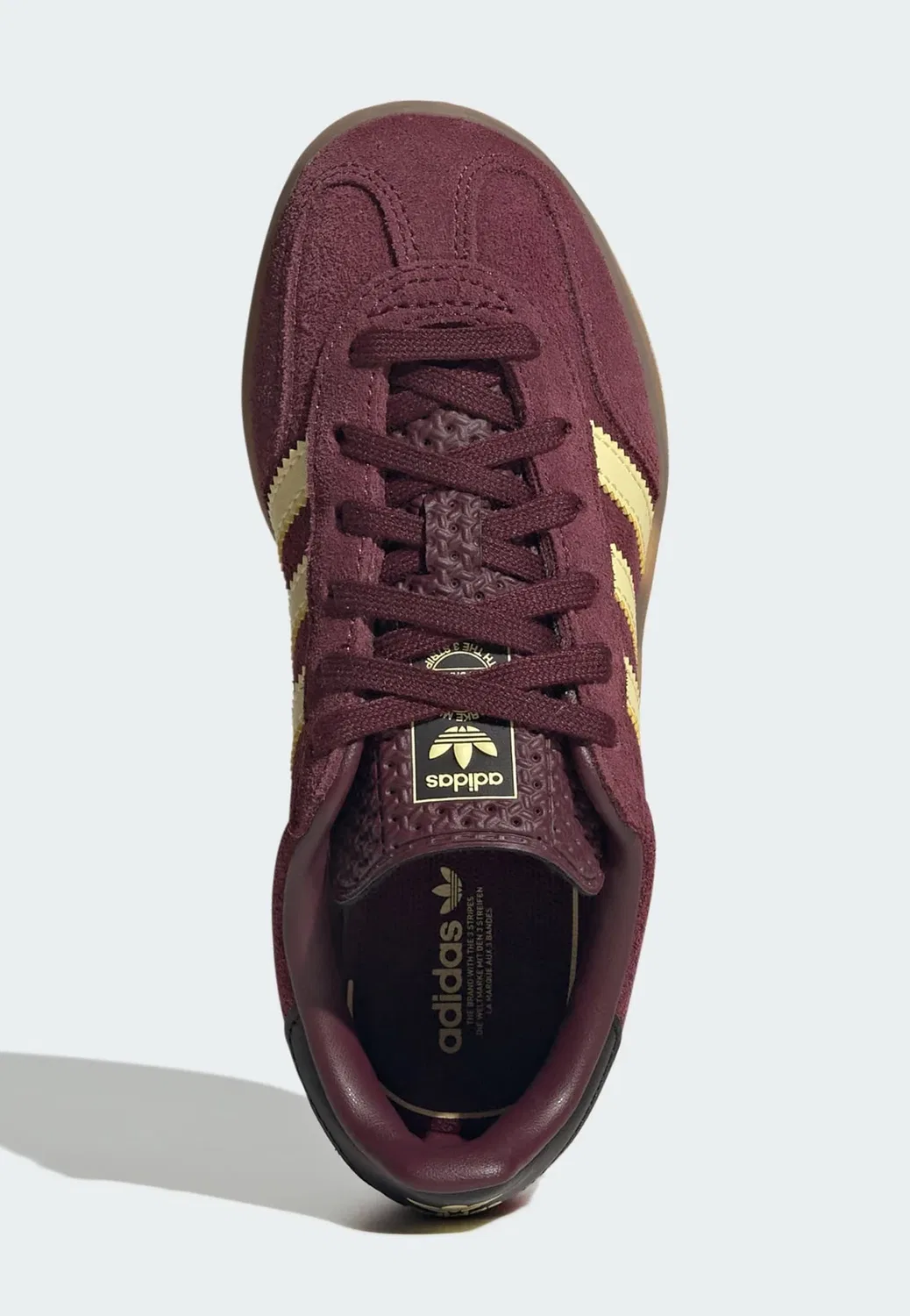 Кроссовки Gazelle для дома, унисекс Adidas Originals, Maroon Almost Yellow Gold Metallic — фото 3