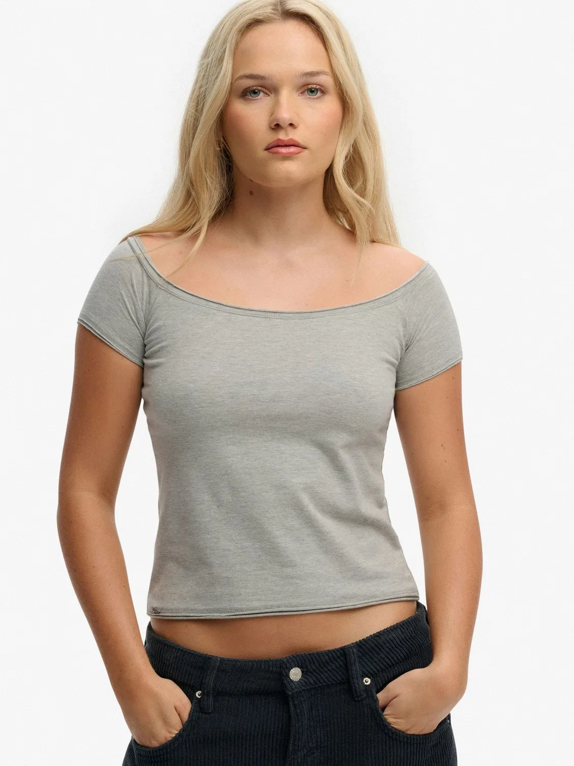 Топ с драпировкой Athletic Essentials Superdry, Серый