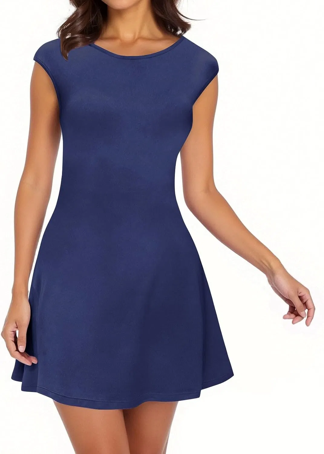 Женское коктейльное платье с капюшоном A-line, Navy