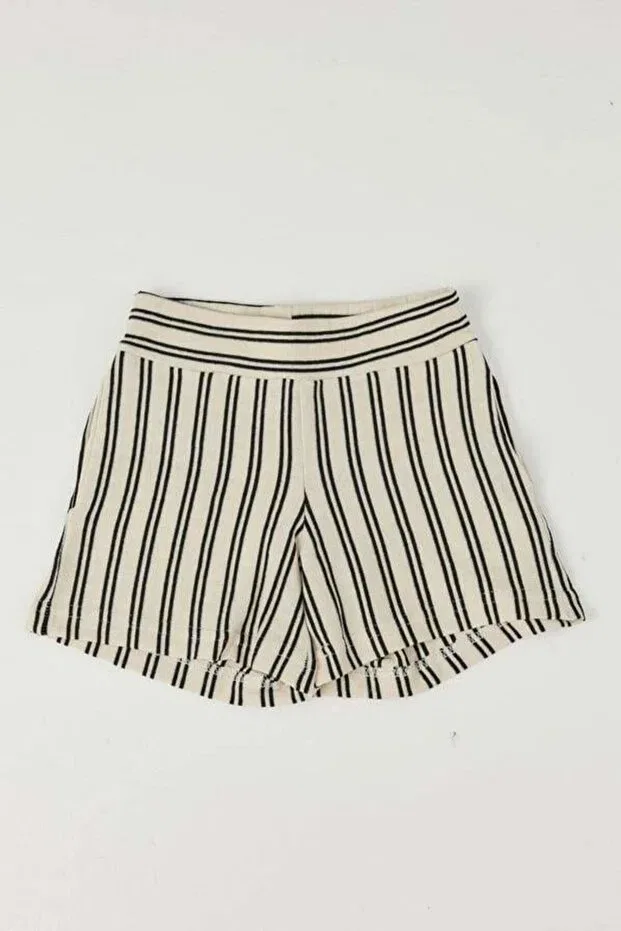 Детские шорты для девочек хлопковые Fahhar Kids, Fine Striped Black — фото 2