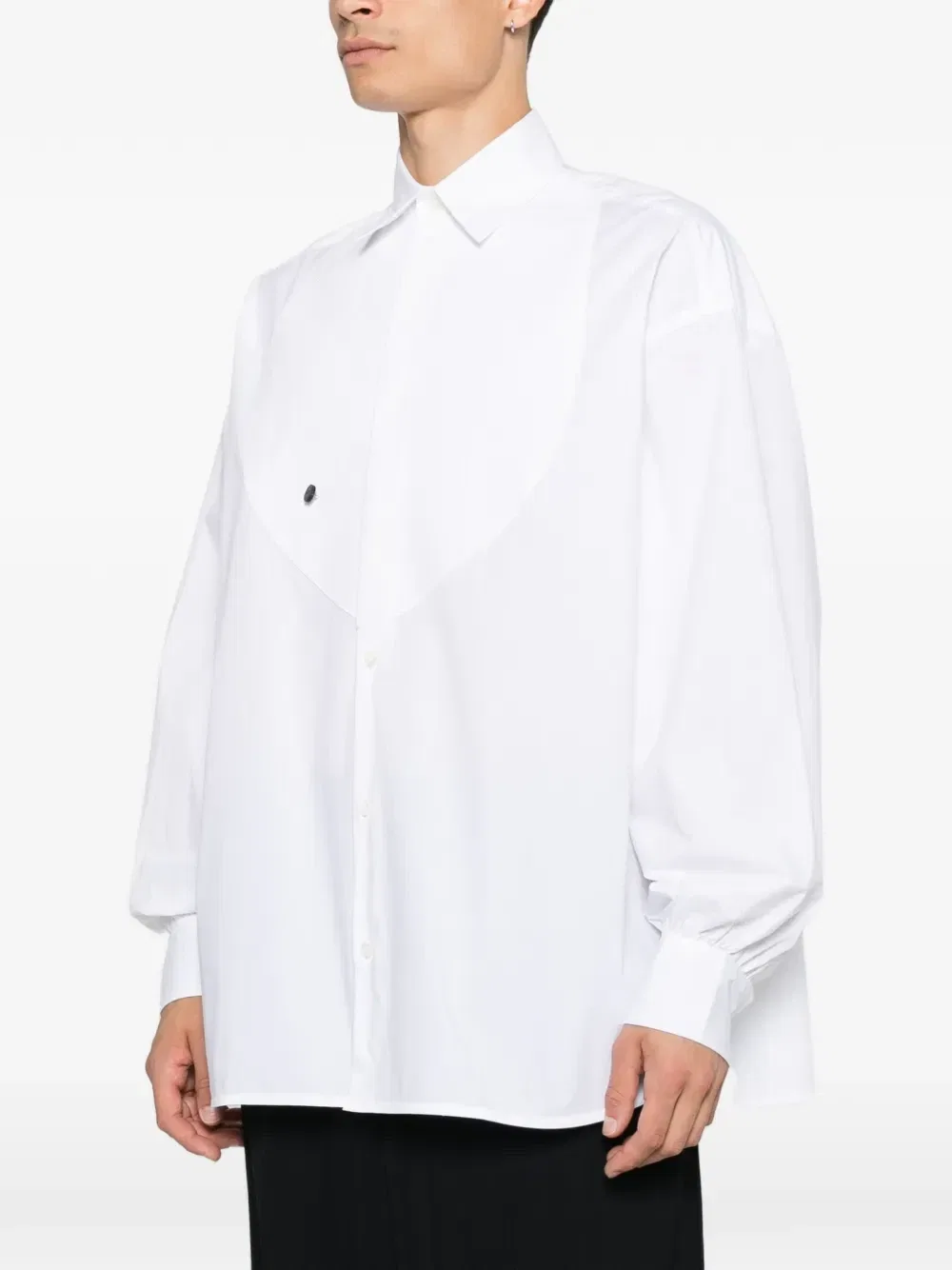 Рубашка с нагрудником La Chemise Poisson JACQUEMUS, белый — фото 3