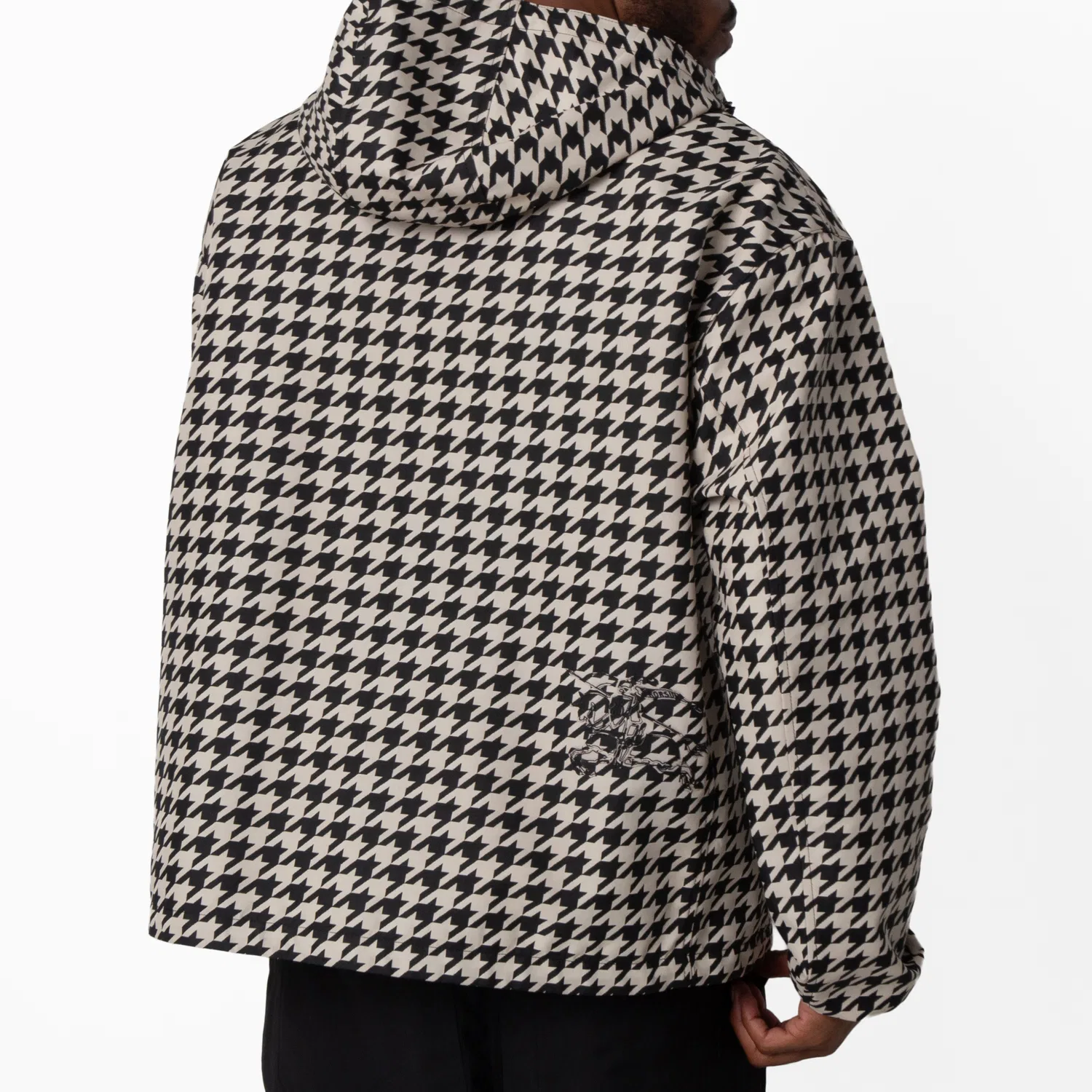 Куртка с капюшоном свободного кроя Houndstooth Burberry, Black Ip Pat — фото 3