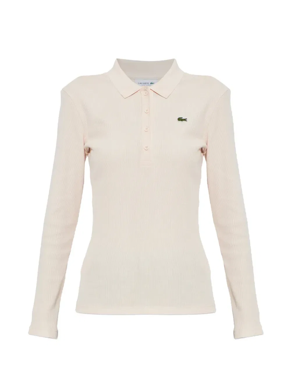 Ребристая рубашка поло с длинным рукавом Lacoste, розовый