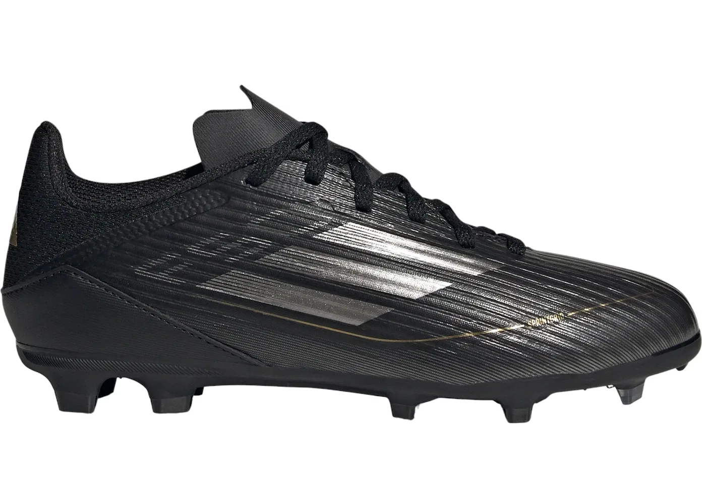 Детские бутсы Adidas F50 League Multi-Ground, Core Black/Iron Metallic/Gold Metallic
