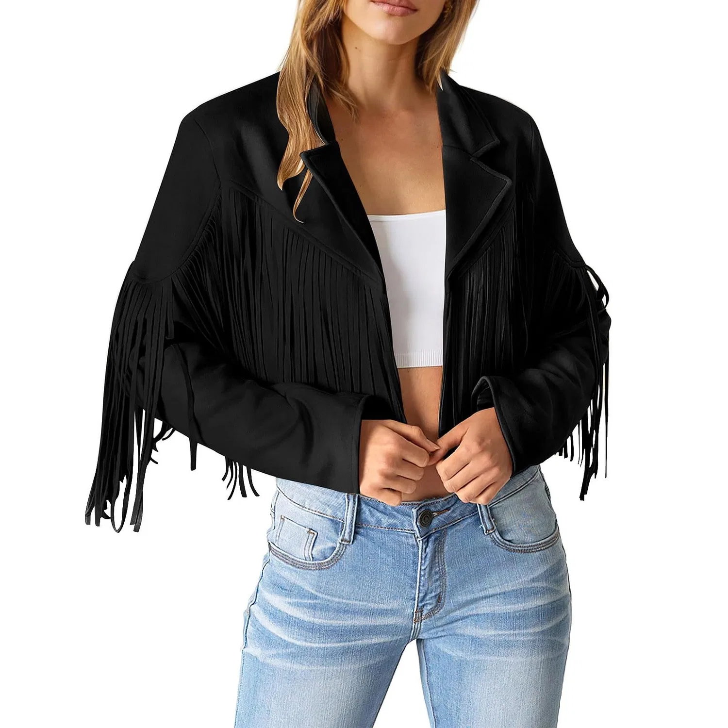 Женская куртка из искусственной кожи с принтом, модель Motorcycle Jacket, Black