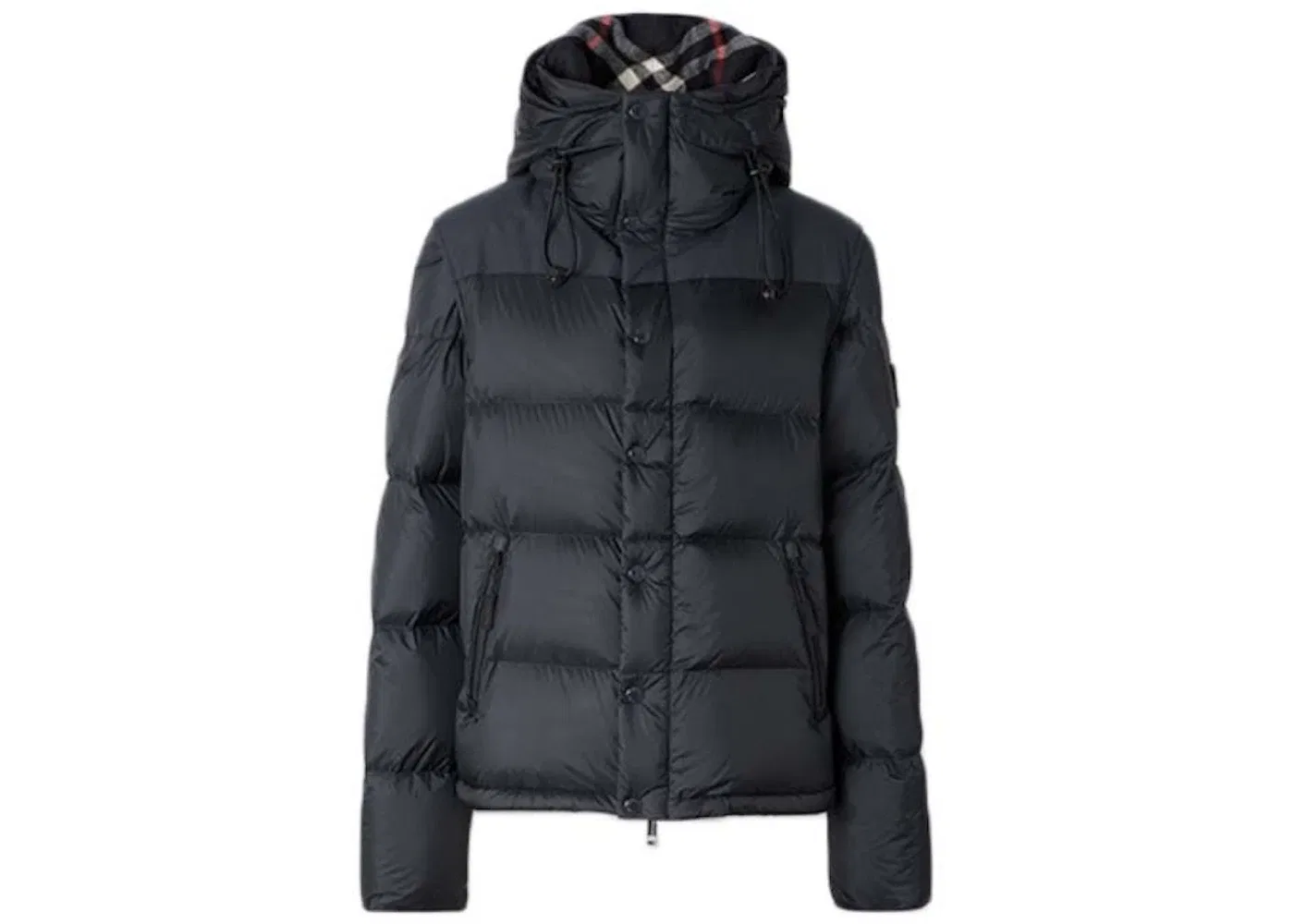 Мужская куртка-пуховик с капюшоном и клетчатым принтом Burberry, Navy