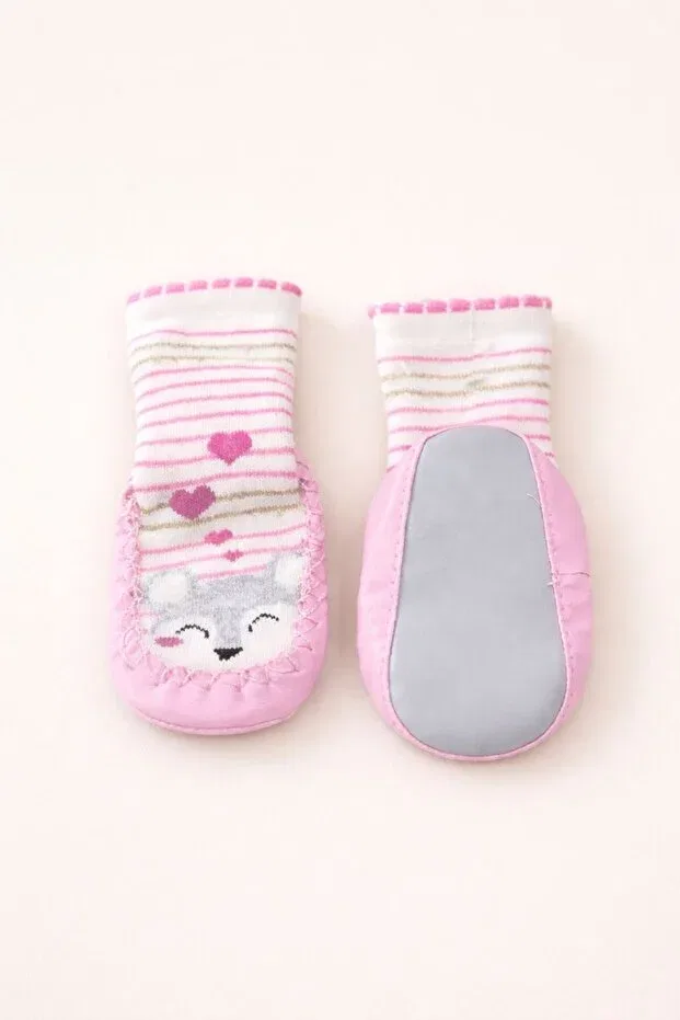 Детские носки-пинетки для новорожденных с принтом Basics Numix Baby Kids, Indoor Pink — фото 3