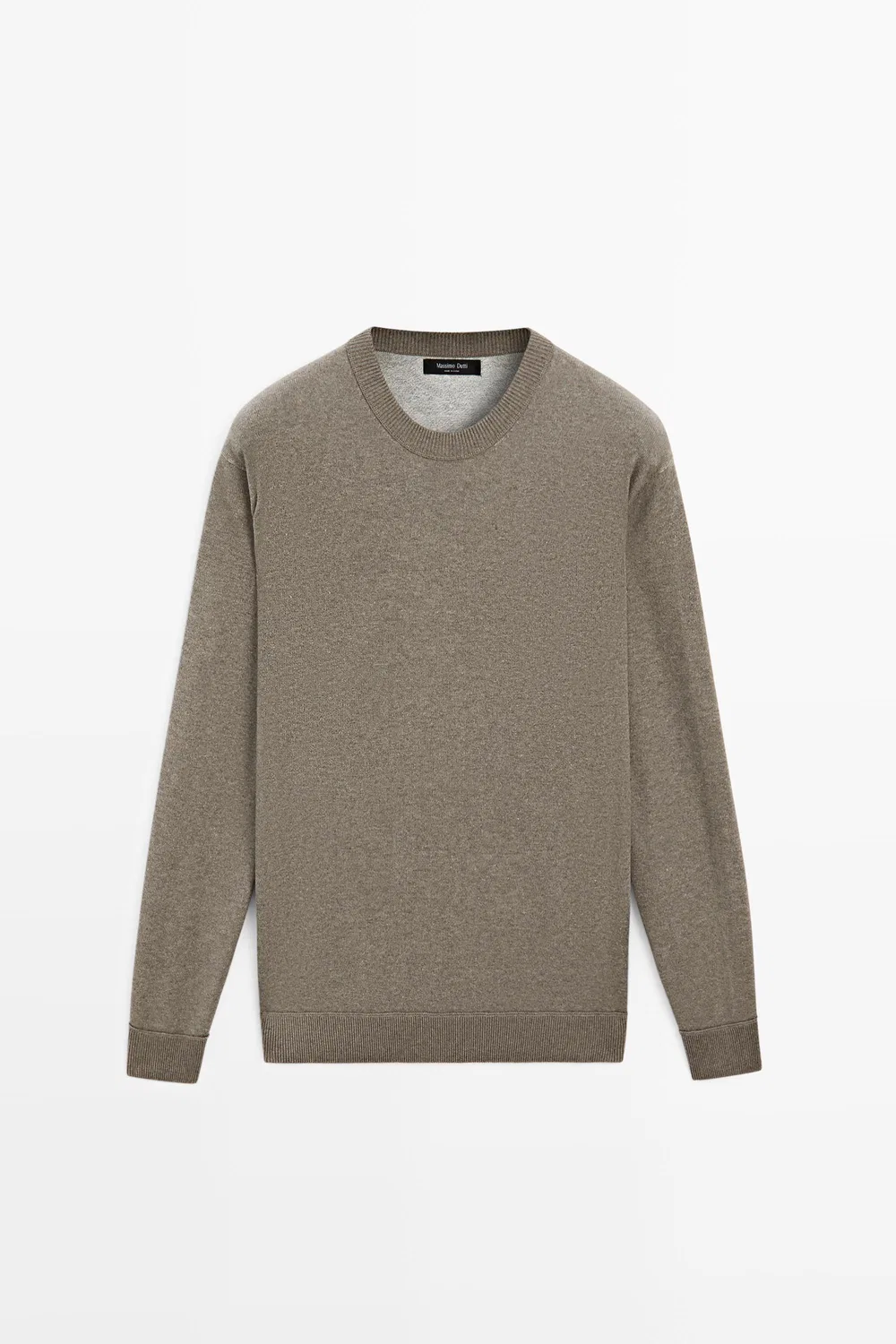 Свитер Massimo Dutti Cotton Blend Knit, хаки — фото 2