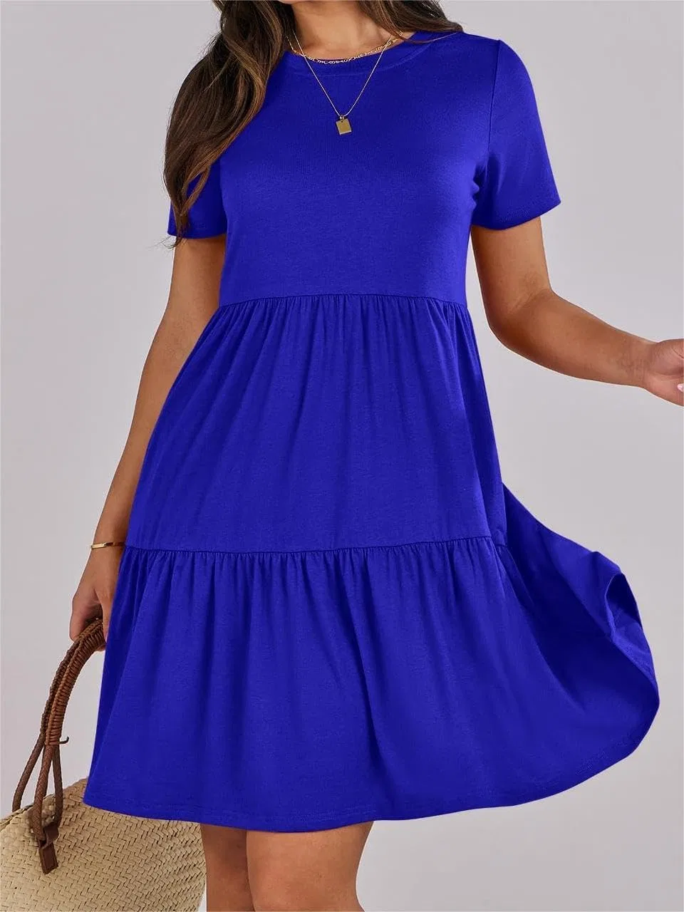 Женское повседневное платье-футболка A-line Sundress, Blue — фото 4