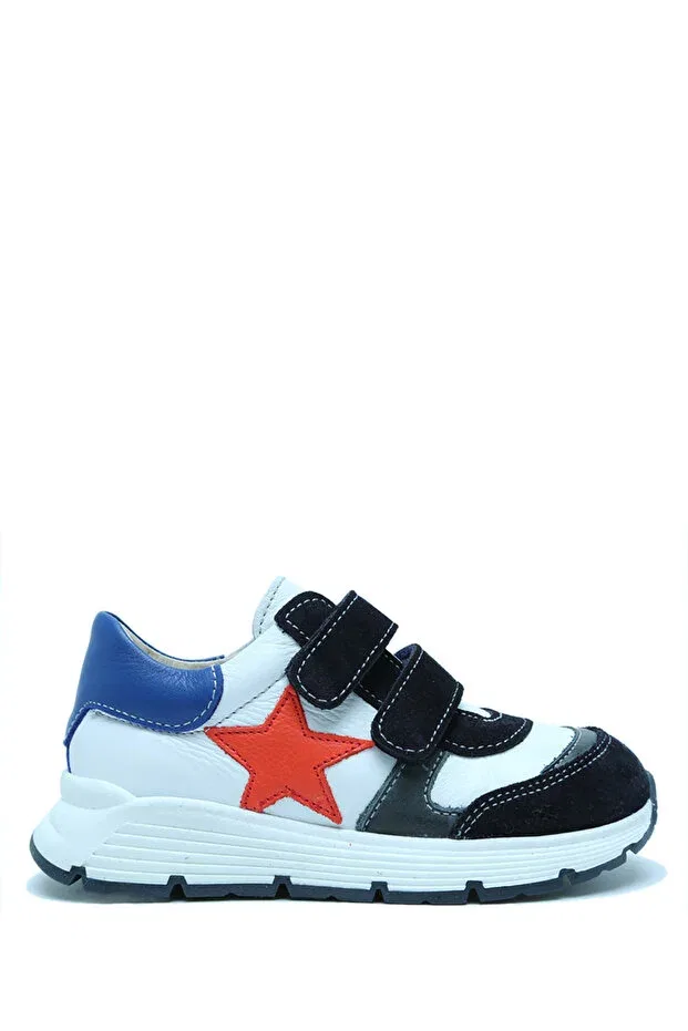 Детские кожаные туфли для девочек с липучкой Kifidis, Navy Blue