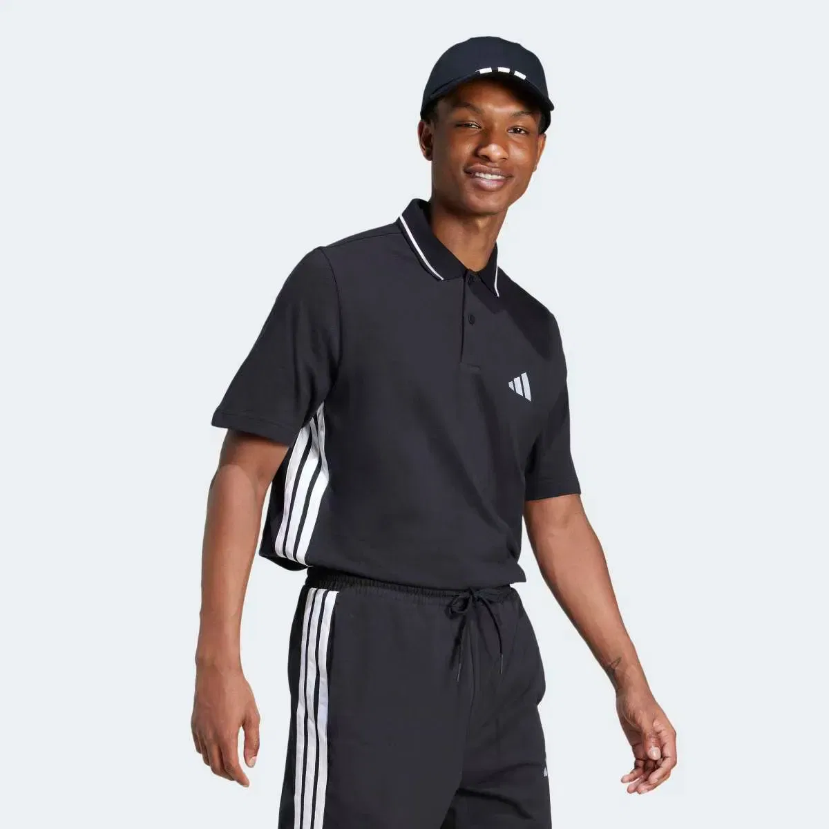 Мужская футболка поло из пике adidas, Negro — фото 3