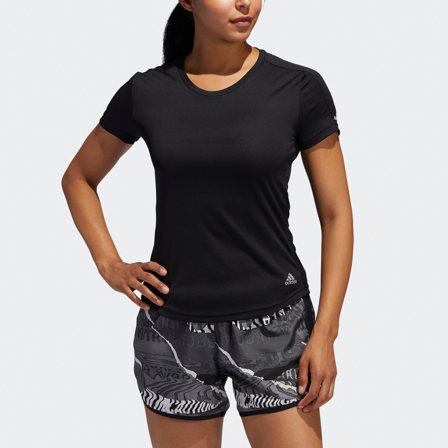 Женская футболка Run It черного цвета Adidas — фото 3