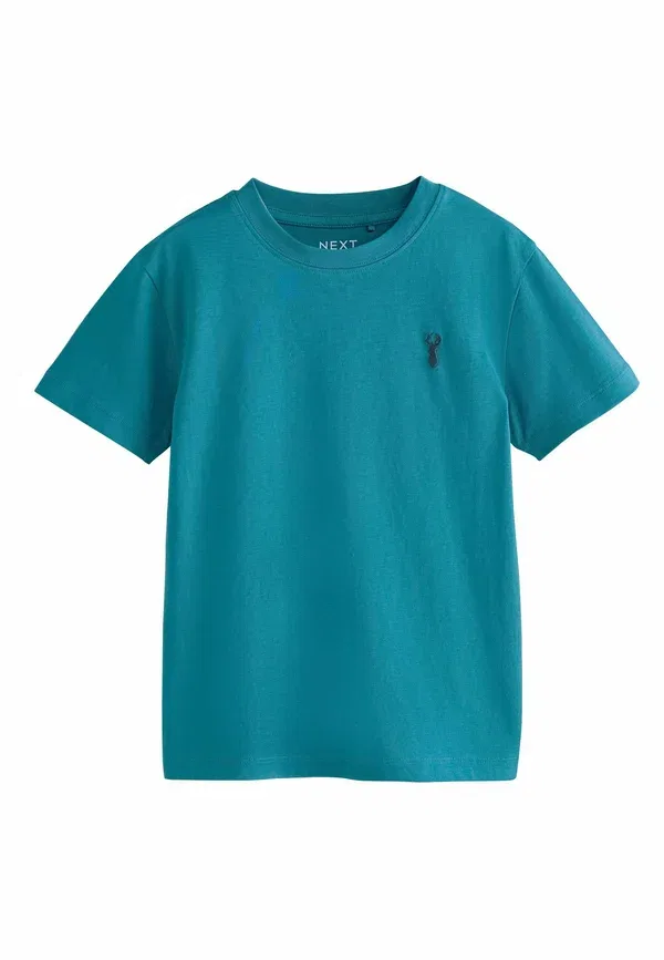 Футболка с вышивкой 4 pack stag embroidered short sleeve Next Berry, Navy, Teal, Ochre, темно-синий/бирюзовый — фото 2