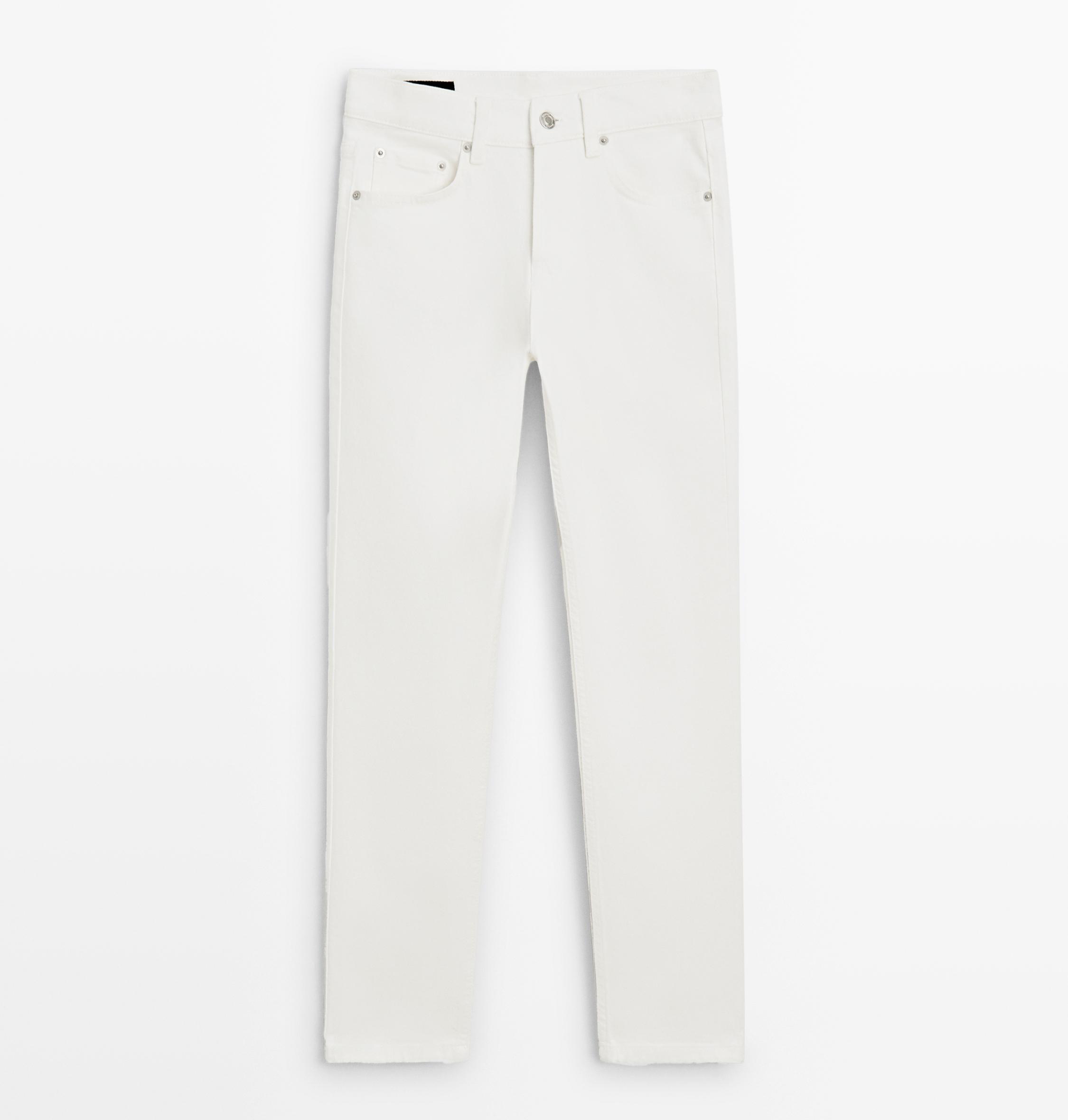 Джинсы Massimo Dutti Mid-rise cropped slim fit, белый