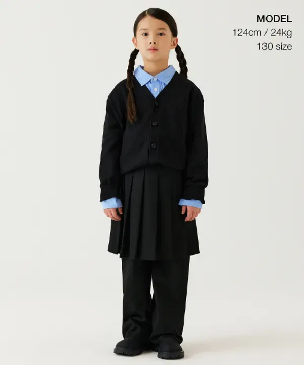 Юбка-брюки плиссе, слоеная, Musinsa Standard Kids, черный — фото 2