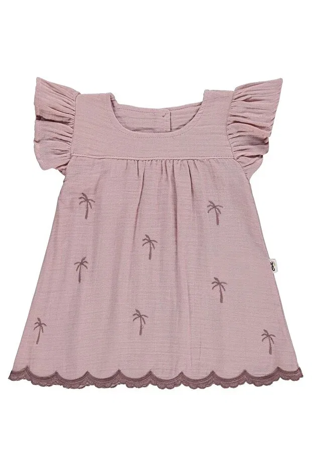 Детское платье для девочек с вышивкой Palm tree embroidered Civil Baby, Powder Pink