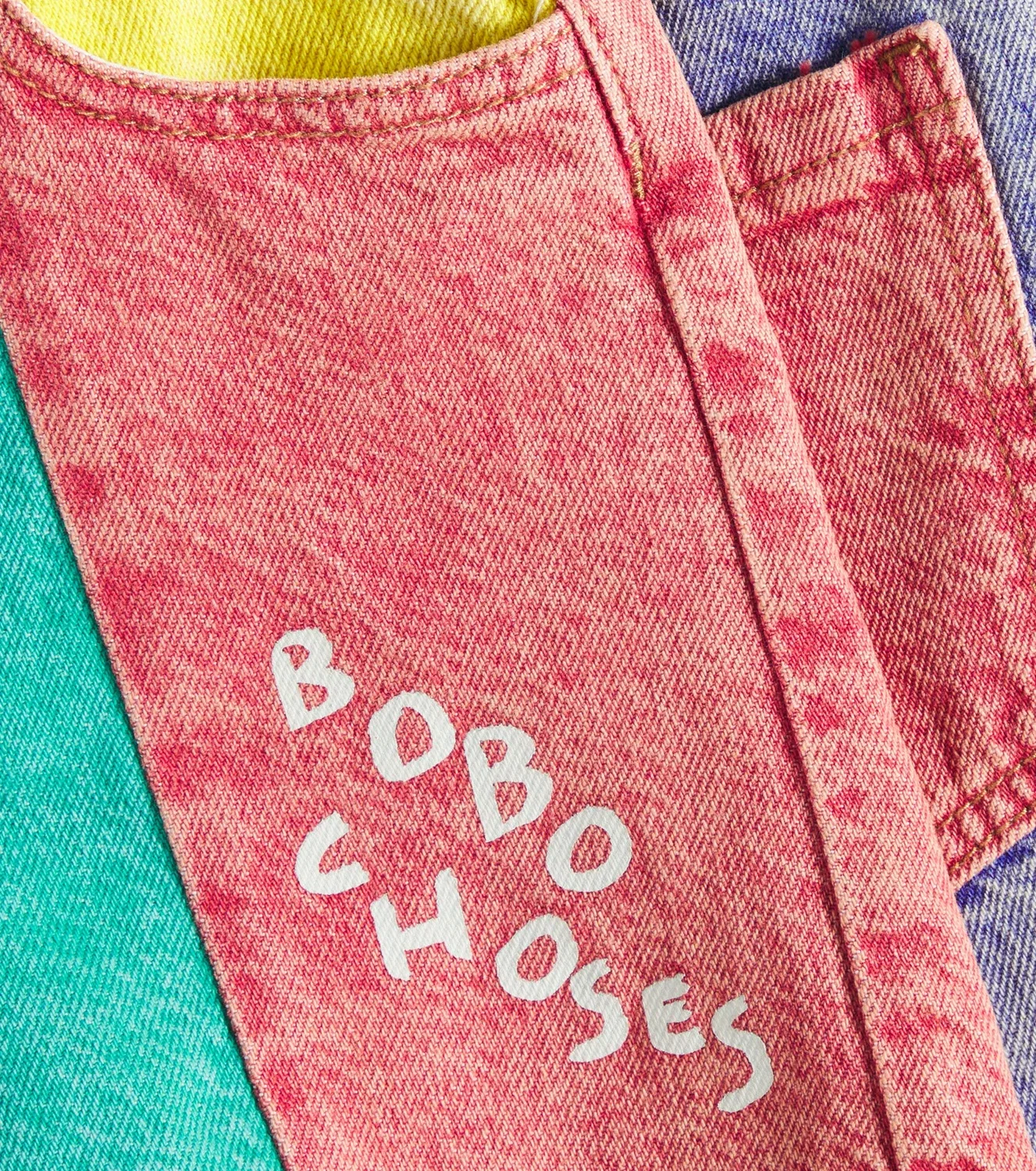 Шорты джинсовые колорблокинг Bobo Choses, мультиколор — фото 2