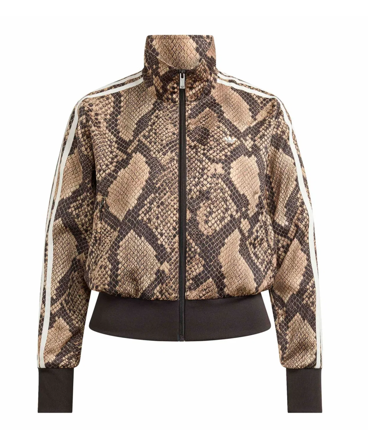 Женская куртка-трактор с принтом Firebird Satin Snake Print Adidas, Beige — фото 3