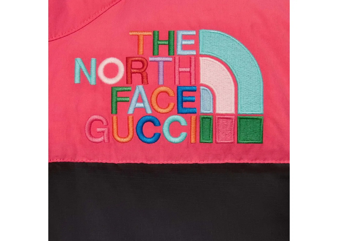 Женская куртка пуховая с принтом Gucci x The North Face, Black/Multicolor — фото 3