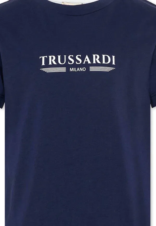 Футболка с принтом Tru Trussardi Junior, синий — фото 3