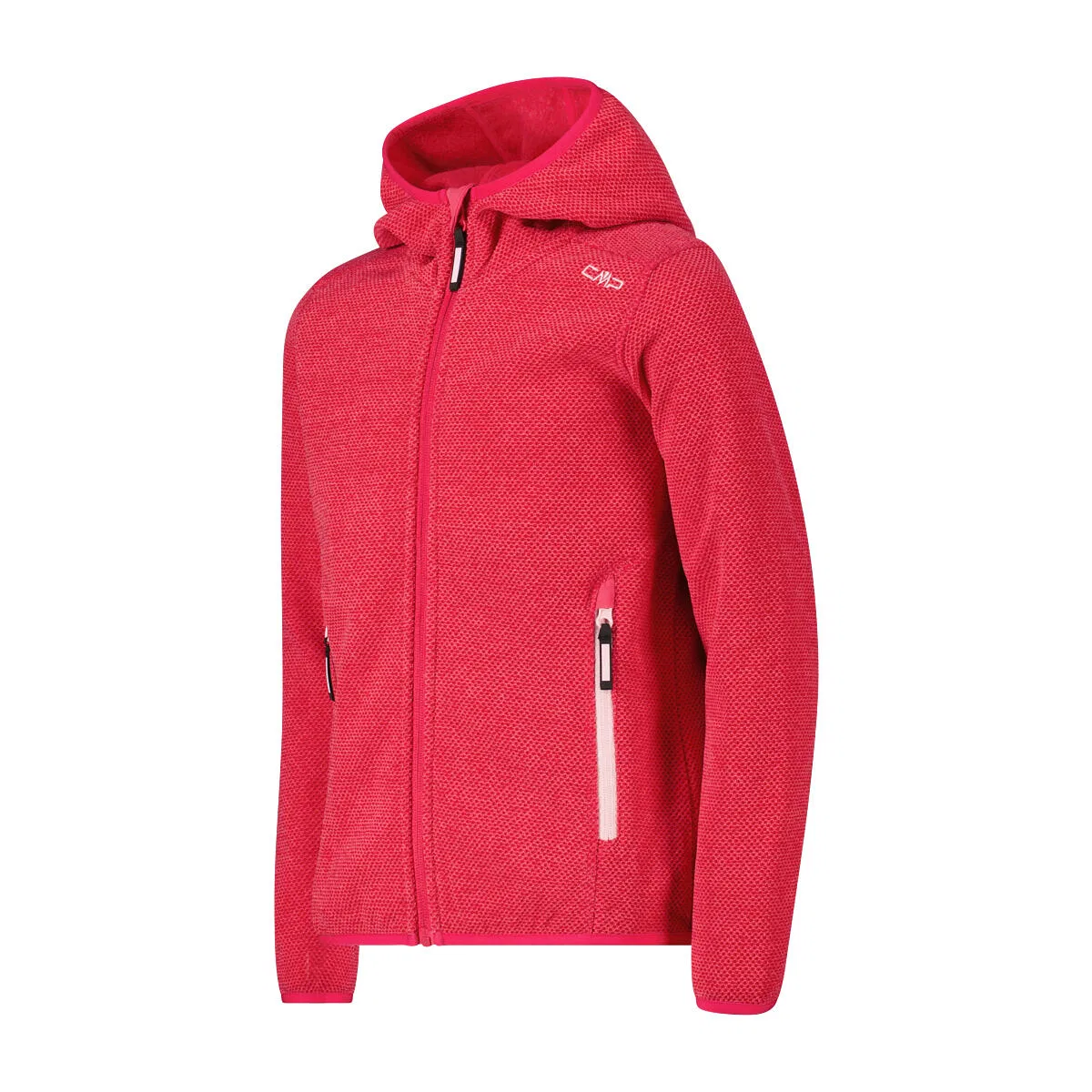Детская флисовая куртка с капюшоном Fix Hood Cmp, Розовый Серый — фото 3