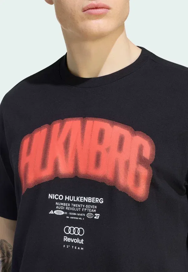Футболка с графическим принтом Audi Formula One Team Nico Hulkenberg - футболка с принтом Adidas Performance, черный — фото 3