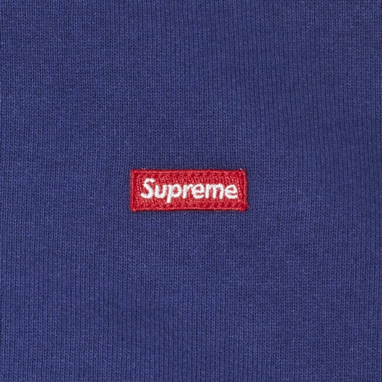 Толстовка Supreme Small Box Drawcord Zip Up Hooded Sweatshirt 'Washed Navy', синий — фото 4