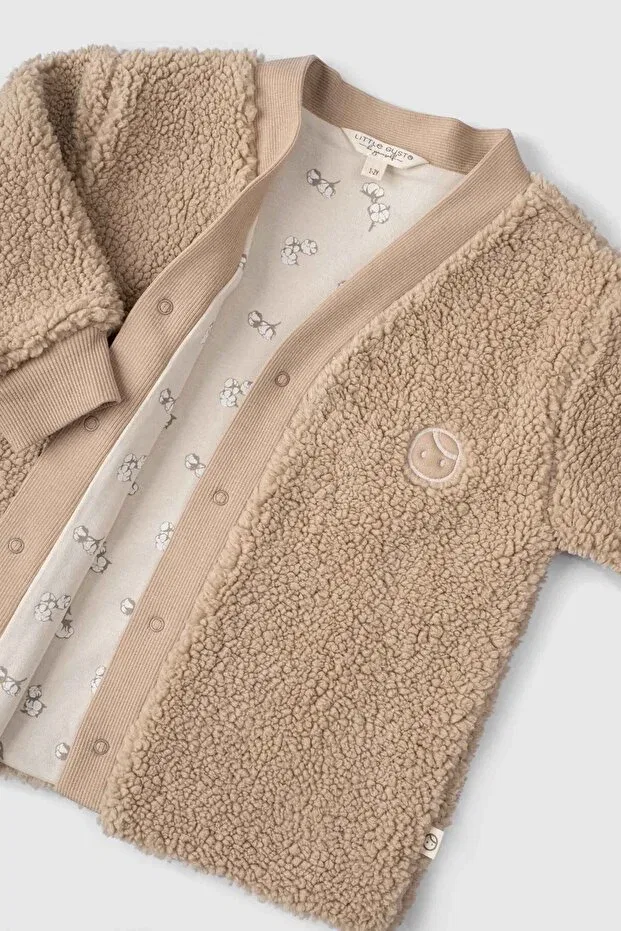 Детский кардиган с принтом Wellsoft Little Gusto, Beige — фото 4