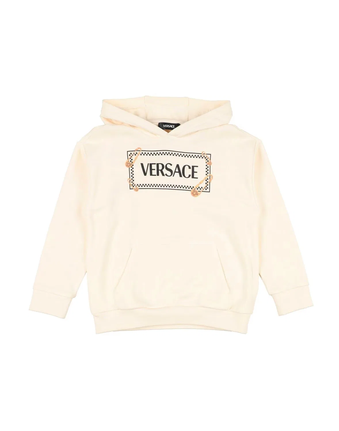 Детский свитшот для мальчиков на флисе с капюшоном Versace Young, айвори