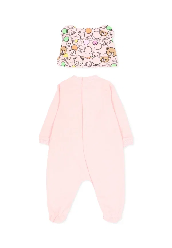 Комплект боди и шапка с животными Babygrow+Hat set unisex Moschino, sugar rose — фото 2
