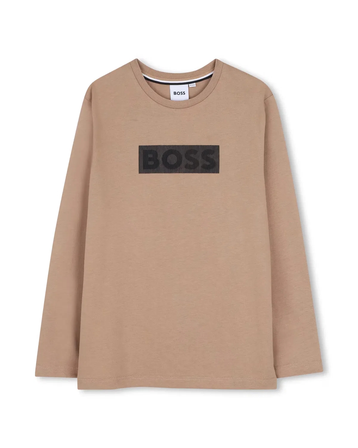 Детская футболка для мальчиков с длинным рукавом BOSS Kidswear, Marrón Claro