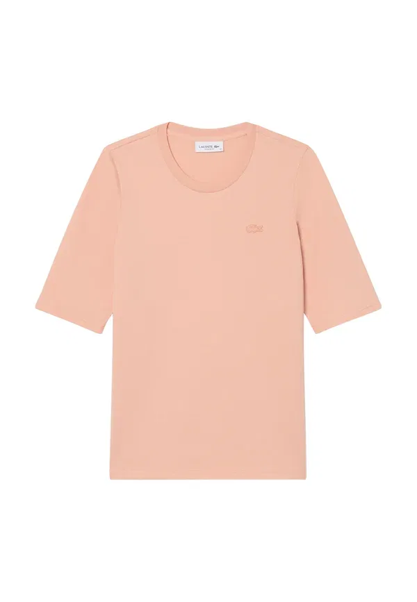 Футболка Lacoste, розовая, однотонная — фото 4