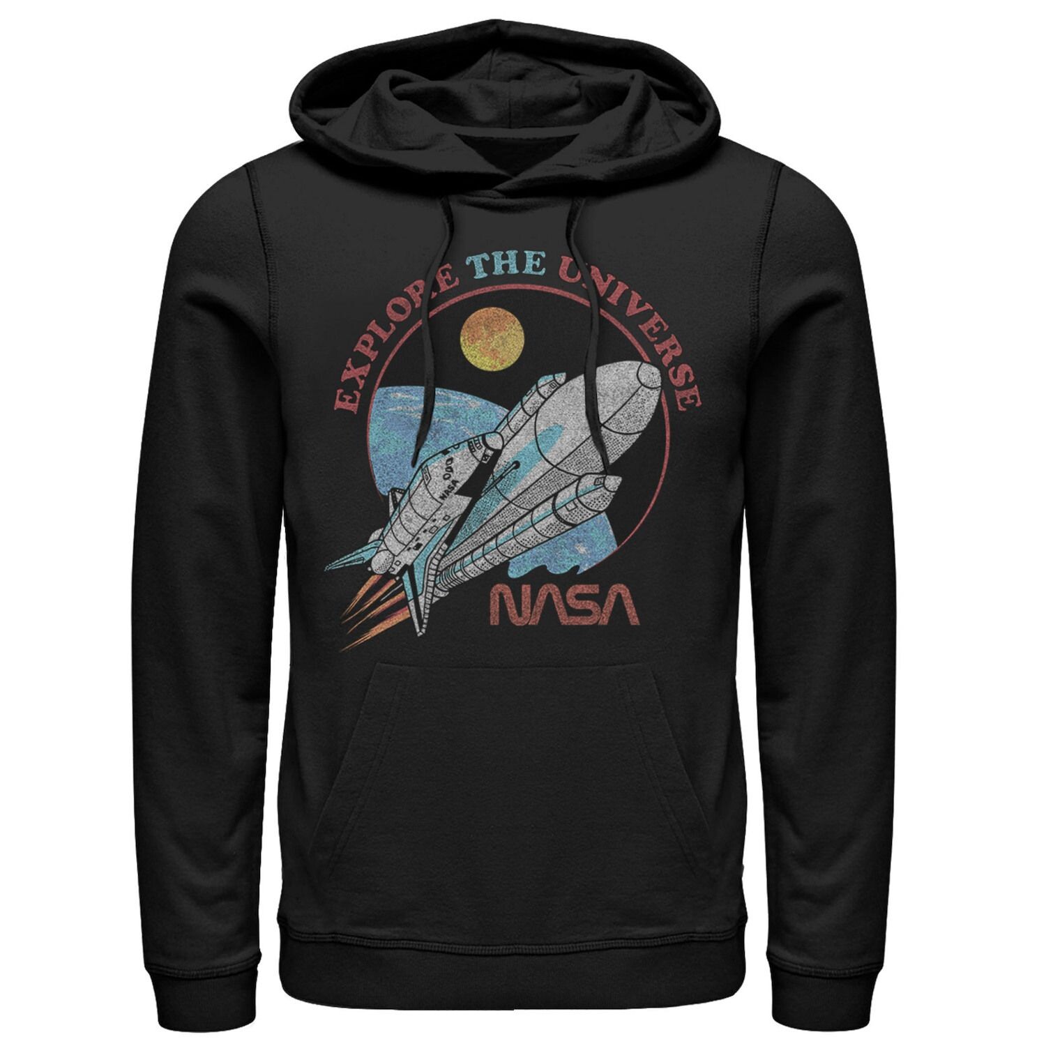 

Мужская толстовка с портретом NASA Explore The Universe Circle Licensed Character, черный