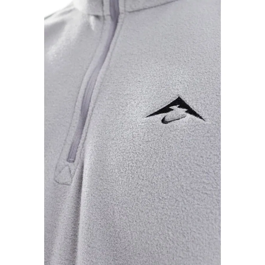 Мужской спортивный свитшот с принтом Polartec Running Trail 1/4 Zip Fleece Nike, Серый — фото 3