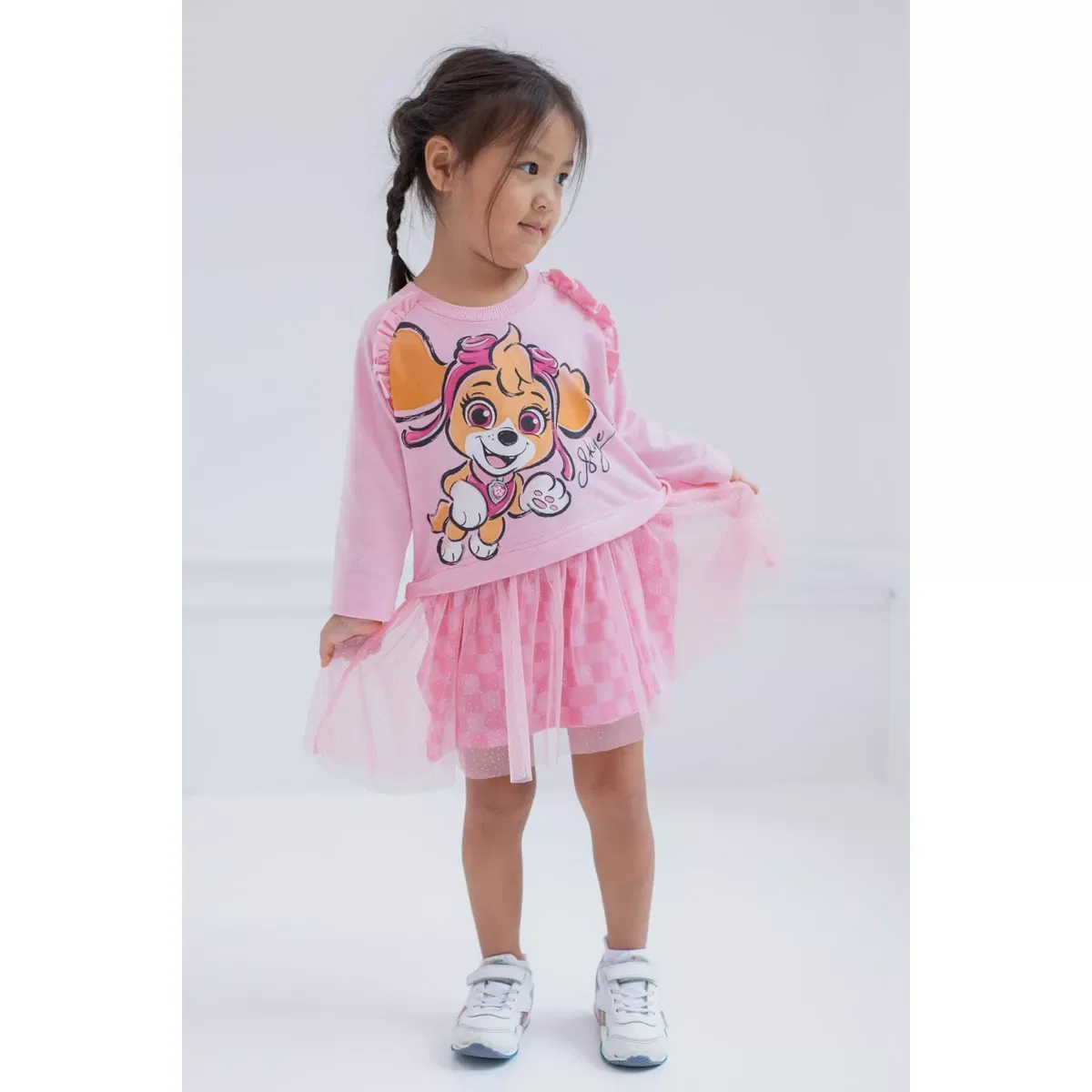Детское платье для девочек с длинным рукавом PAW Patrol Paw Skye, Pink — фото 4