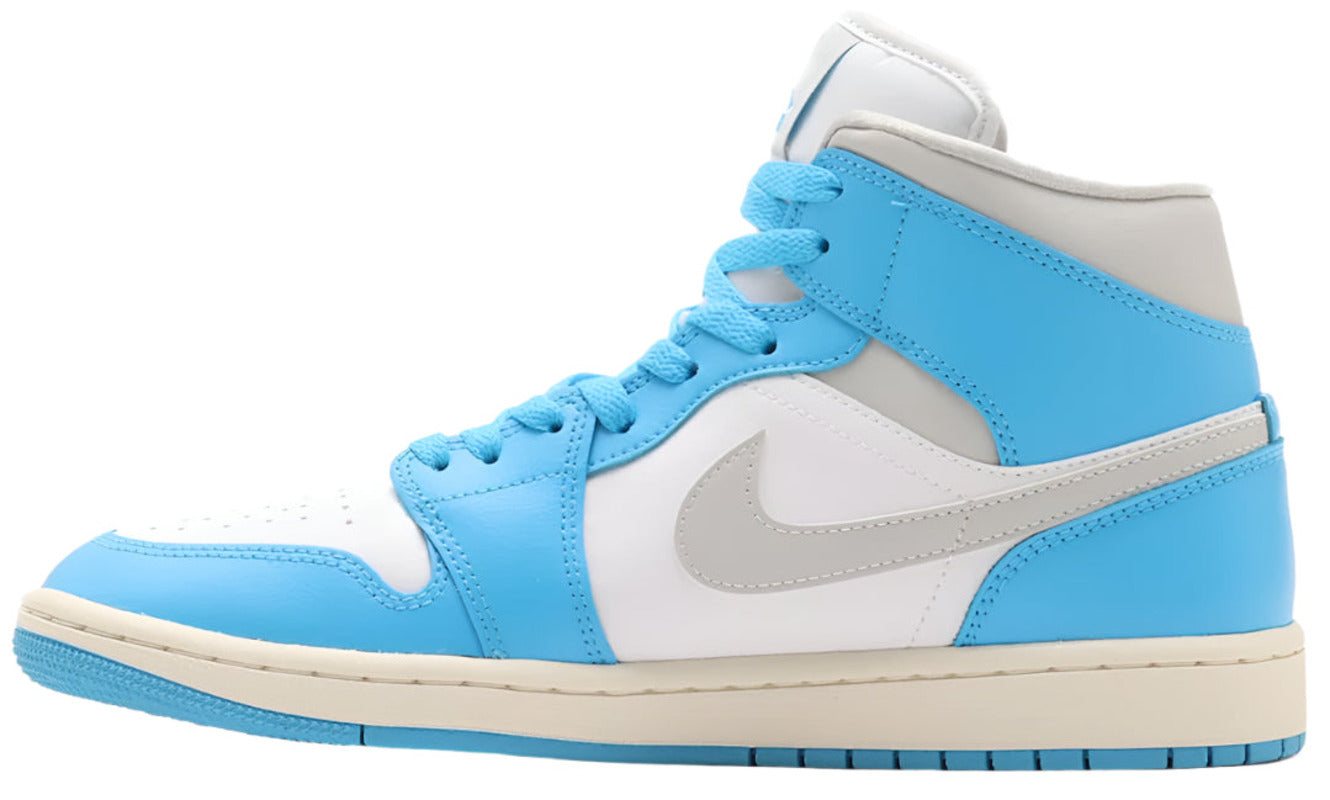 Женские кроссовки Jordan 1 Mid Dark Powder Blue White Sail Neutral Grey — фото 2