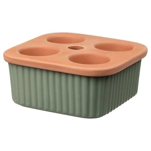 

Горшок с самополивом Ikea Daksjus, 22x22 см, терракота/зеленый