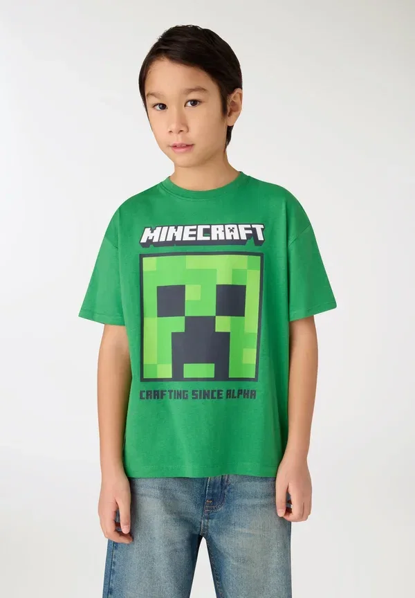 Футболка с принтом Minecraft, Mc stampa, Terranova, зеленый
