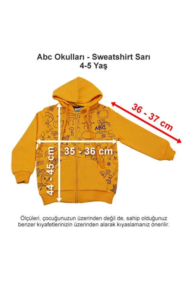 Детская толстовка для девочек с капюшоном Abctextil, Sarı