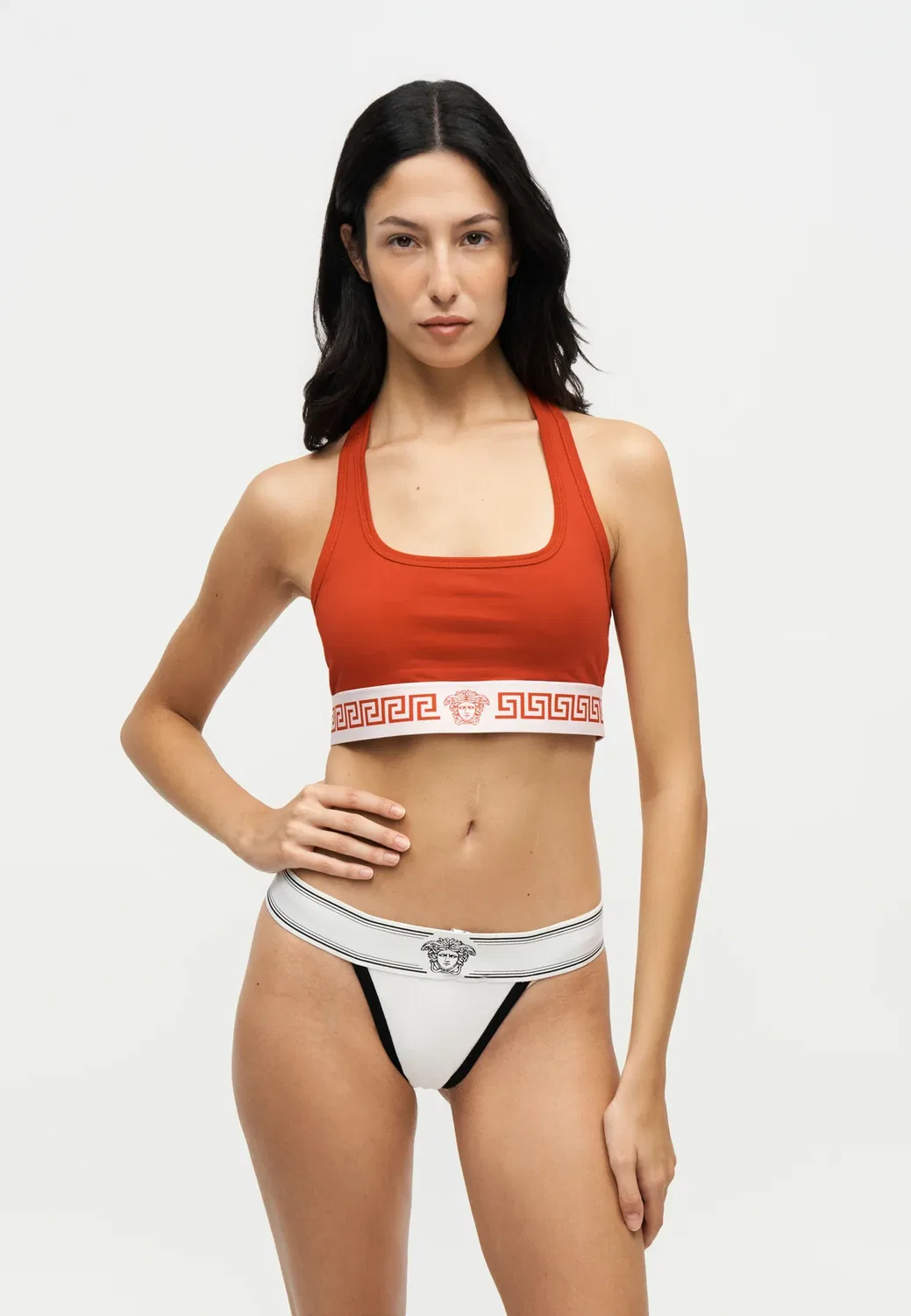 Спортивный бюстгальтер Versace, Rosso/Bianco — фото 4