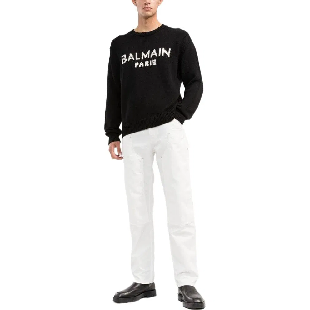 Свитер Merino Pullover, BALMAIN, Black — фото 4