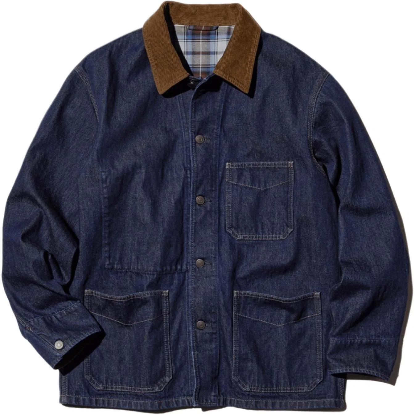 Куртка прямого кроя с лацканами, Uniqlo, Dark Blue