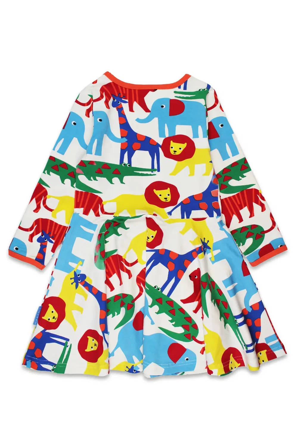 Детское платье-трапеция с длинным рукавом Safari print Toby Tiger, Multi — фото 3