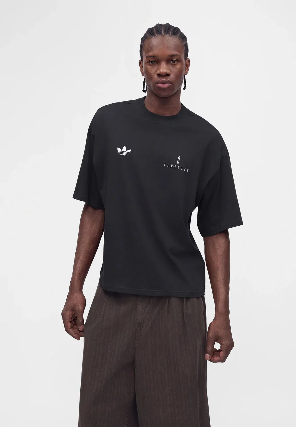 Футболка оверсайз с графическим принтом Iamisigo Adidas Originals, Black — фото 4