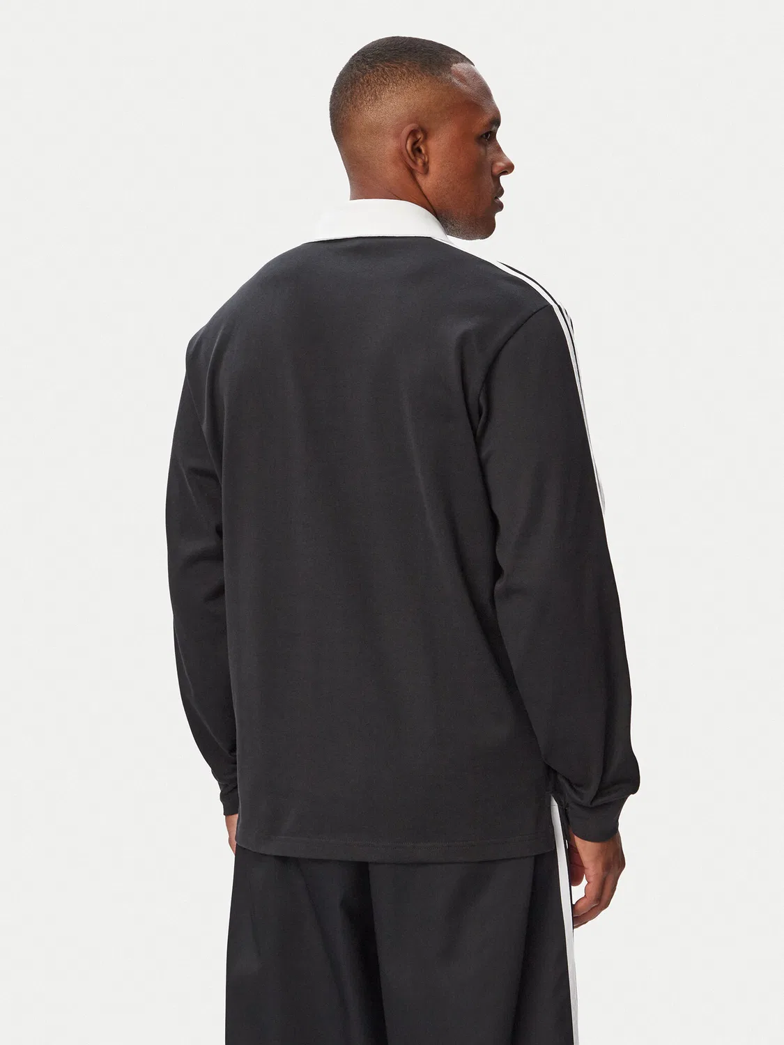 Мужское поло стандартного кроя Rugby Longsleeve Polo Adidas, черный — фото 3