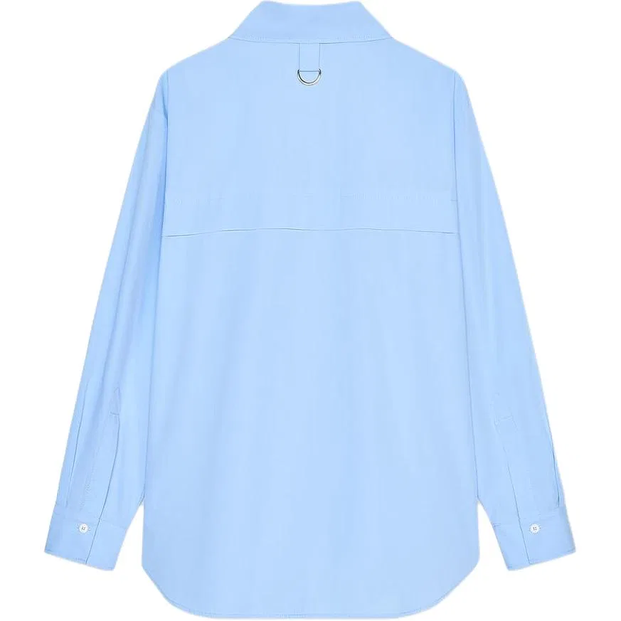 Женская рубашка с отложным воротником Sky Blue ZARA, Sky Blue — фото 3