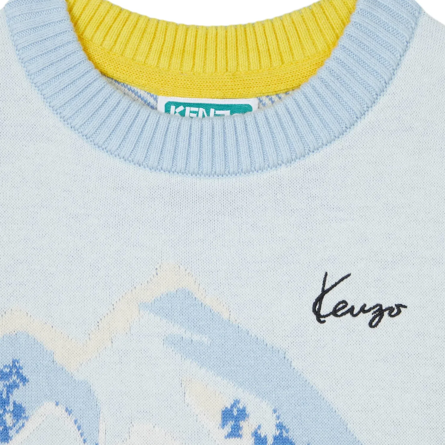 Детский свитер с круглым вырезом KENZO, Sky Blue — фото 4