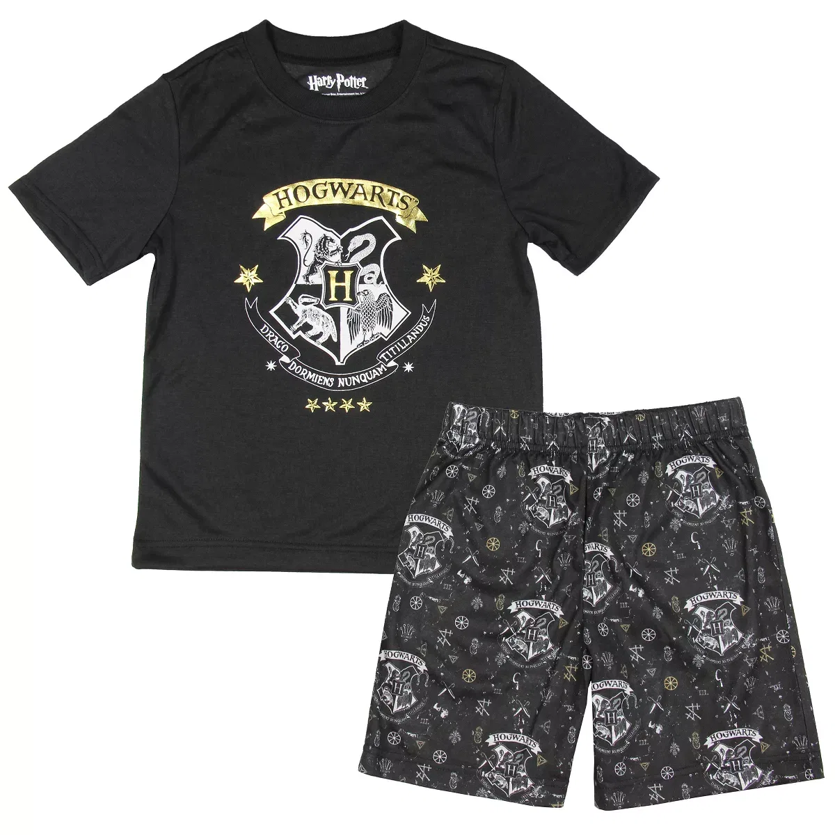 Детский комплект пижам с принтом Harry Potter Boys Little Hogwarts Wizard Crest Pajama Short Set Hogwarts, Hogwarts — фото 2