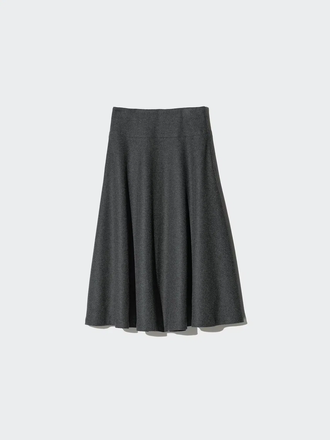 Юбка Uniqlo, трикотажная, из начеса, серый — фото 4